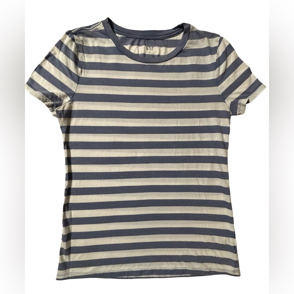 GAP Striped Crew Tee in Blue & Cream